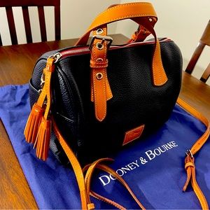 Dooney & Bourke Pebble Leather Trina Satchel - Color - Navy Blue